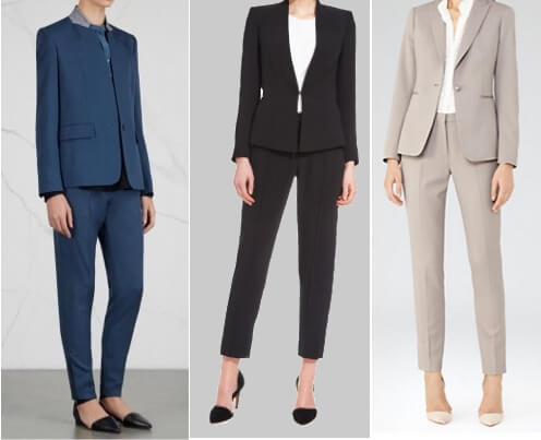 Womens executive style suiting on capsule wardrobe collection
