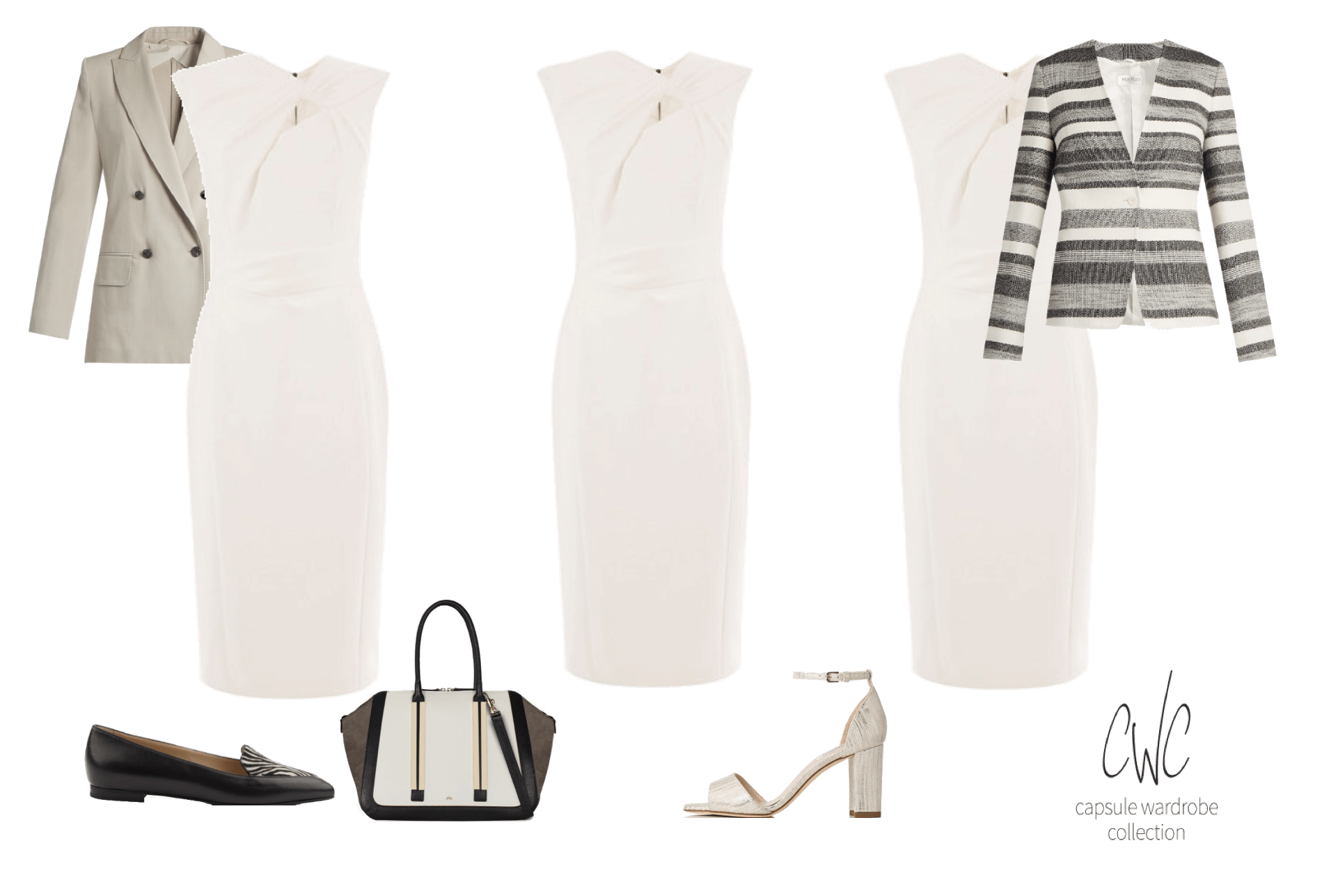 Ivory tailored dress as part of a Summer Business Capsule Wardrobe