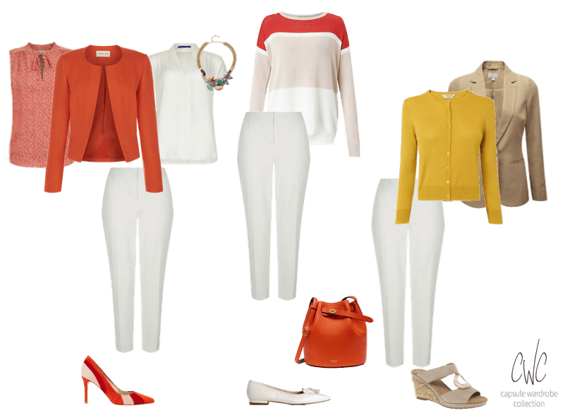 Ivory trousers in a Spring capsule wardrobe