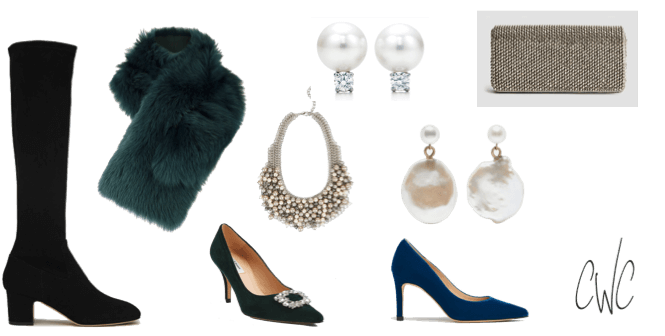 The accessories from the 3-day Christmas capsule wardrobe