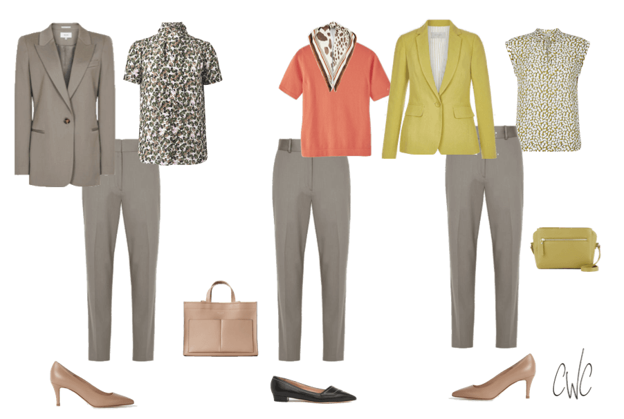 Olive suiting as business smart and business casual for women Spring 2020
