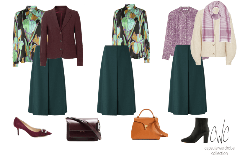 Skirt outfits for home-working or the office
