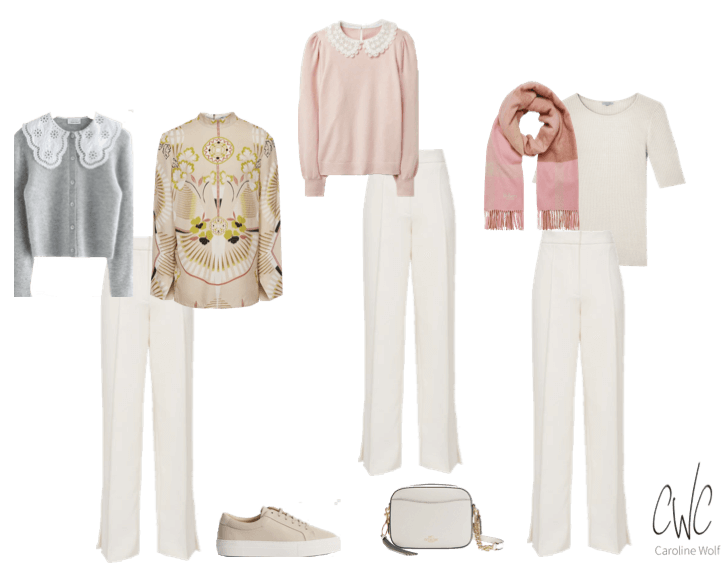 Relaxed white pants from Reiss for a Spring capsule wardrobe by Capsule Wardrobe Collection