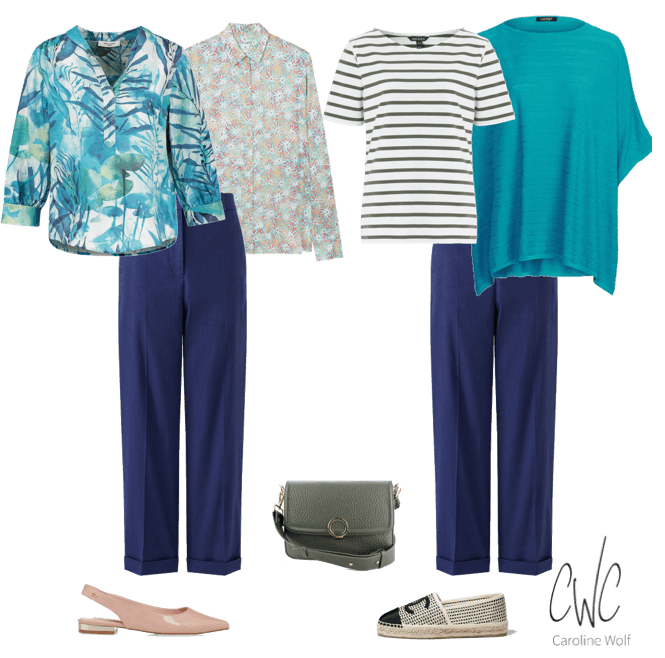 Summer style blue trouser featured by Capsule Wardrobe Collection