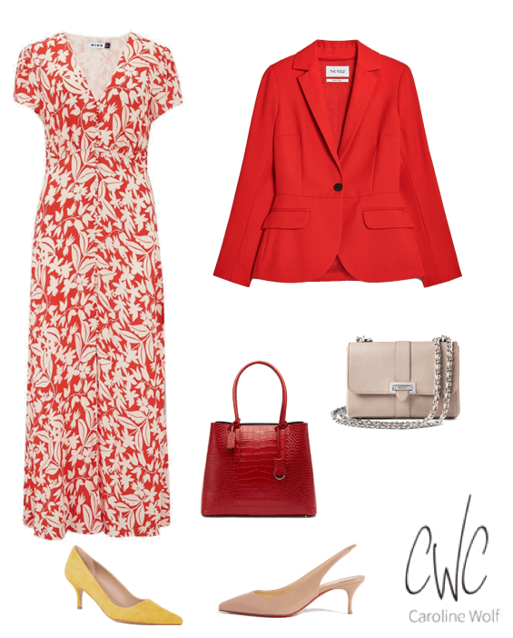 Bold red statement dress for executive style or an event